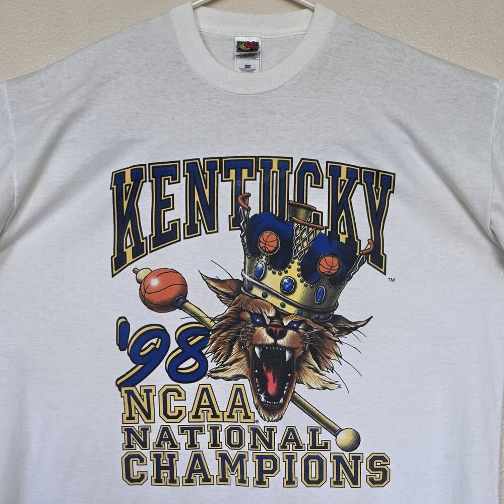 Vintage Kentucky Wildcats 98 NCAA National Champions 3XL T-Shirt 1998 Basketball